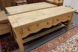 A reclaimed pine two drawer farmhouse dresser