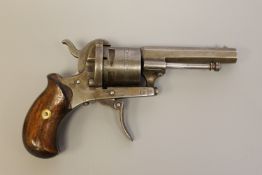 A late 19th century pinfire revolver,