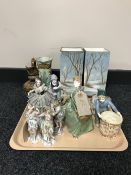 A Royal Doulton figure - Grace HN 2318 and a quantity of continental figures,