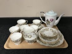 A tray of nineteen piece Duchess Helena tea service and a Royal Stafford teapot