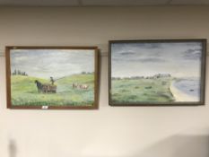 Two framed 1970's JC Pearson signed oils on boards (2)