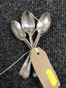 A set of six sterling silver teaspoons