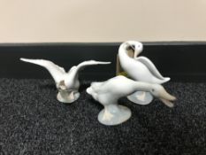 Three Lladro figures - swans