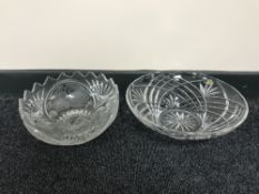 An Italian lead crystal bowl together with one other