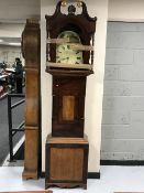 A late 19th century mahogany long cased clock with painted dial,