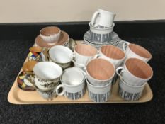 A tray of Albert Clough tea service, part Susie Cooper tea service,