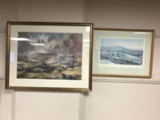 After Robert Turnbull, The Cheviots, reproduction in colours, 56cm by 40cm,