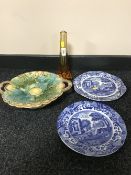 A Whitefriars tangerine glass slender vase,