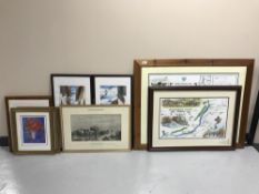 A pine framed Glendale Grayling Club river map,