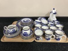 A tray of twenty five pieces of Noritake white cream and gilt tea china