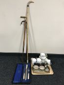 A tray of Windsor bone china tea service, dressing table set,