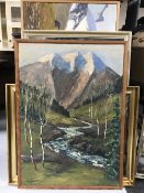 Five continental school oils - landscapes etc