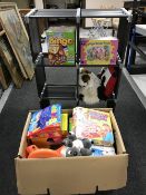 Set of cube shelves and a large quantity of assorted board games inc.
