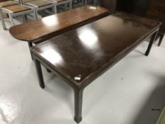 A mahogany drop leaf coffee table and one other