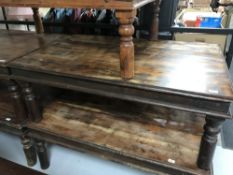 A rectangular Mexican pine coffee table