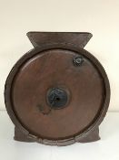 A vintage wooden churn