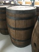 A coopered oak barrel