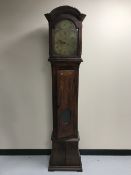 An antique long case clock with brass dial by Bery Lamb of London