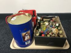 A tray of Bells Old Scotch Whisky 1988 Princess Beatrice decanter in box (empty) and a quantity of