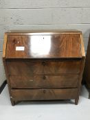 A late 19th century inlaid mahogany writing bureau
