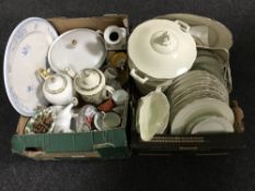 A box of continental dinner ware, meat plates,