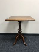 A Victorian mahogany pedestal occasional table
