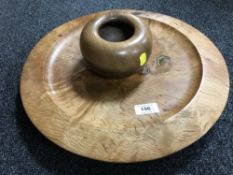 A burr oak bowl signed M.