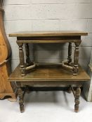 Two oak coffee tables