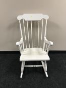 A painted rocking chair