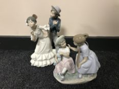Two Nao figures - Spanish dancers and two girls