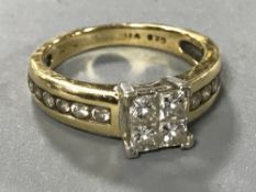 An 18ct gold diamond ring,