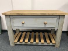 A reclaimed pine kitchen dresser fitted a drawer,