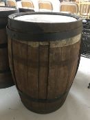 A coopered oak barrel