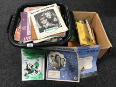 Two boxes of sheet music