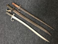 A French Chassepot bayonet,