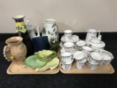 A forty two piece Wellington china tea service together with Port Merion vase,