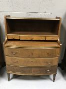 A mid 20th century walnut bowfronted bureau
