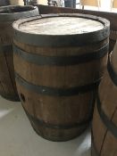 A coopered oak barrel