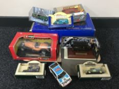 A tray containing a quantity of assorted boxed die cast cars,