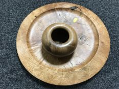 A burr oak bowl signed M.