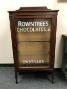 A Victorian and later mahogany display cabinet 'Rowntrees Chocolate'