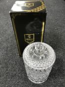 A boxed Edinburgh Crystal lidded jar