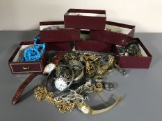 A collection of costume jewellery and wristwatches (Q)