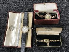 Two lady's 9ct gold watches and a gents 9ct gold watch
