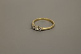 Three stone diamond ring