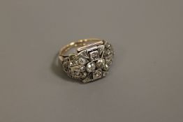 A large fancy diamond cluster ring
