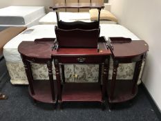 A mahogany two tier telephone table,
