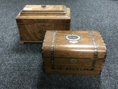 A George III mahogany tea caddy,