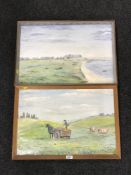 Two framed 1970's JC Pearson signed oils on boards (2)