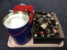 A tray of Bells Old Scotch Whisky 1988 Princess Beatrice decanter in box (empty) and a quantity of